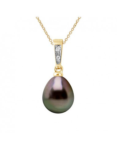 Tahitian Pearl and Diamond Pendant - Gold