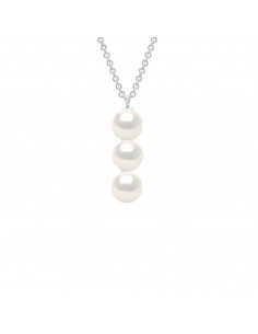 Three Pearl Necklace - Silver
