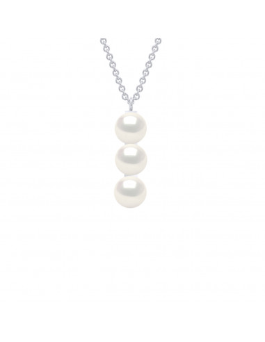 Three Pearl Necklace - Silver