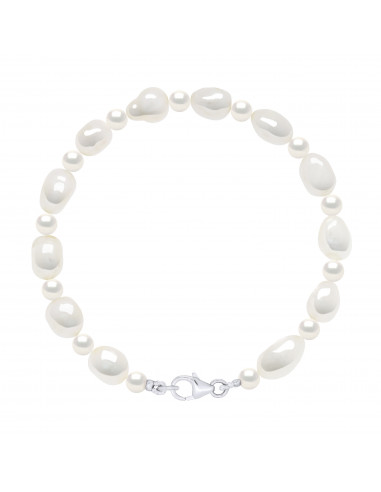 Bracelet Perles Alternées - Argent