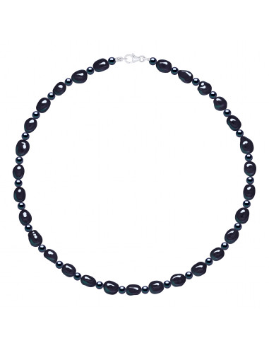 Collier Perles Alternées - Argent