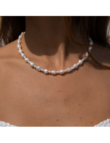 Collana Perle Alternate - Argento