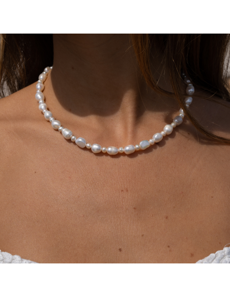 Collana Perle Alternate - Argento