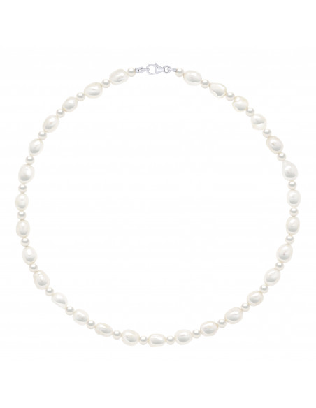 Alternating Beads Necklace - Silver