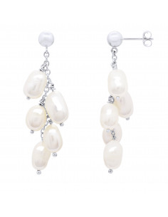 Pearl Cluster Earrings -...