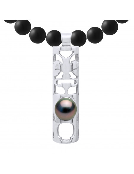 Tahiti Pearl collar de totem - Plata