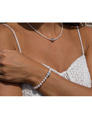 Beads Cylinder Bracelet - Silver