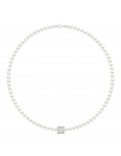Cylinder Pearl Necklace -...