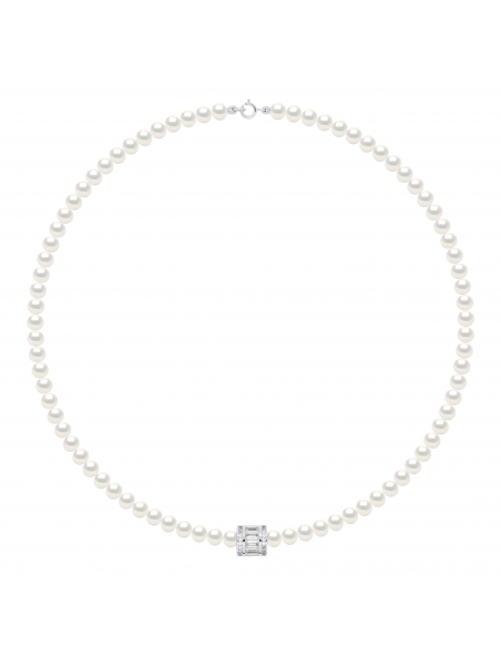 Beads Cylinder Necklace - Silver