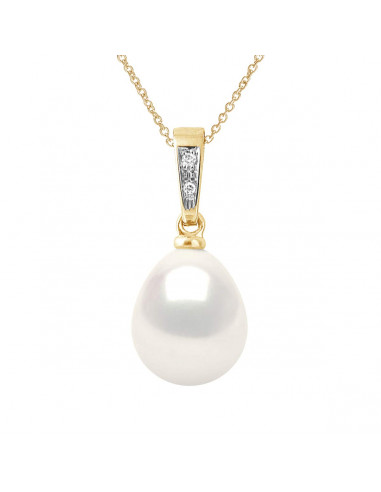 Pearl and Diamond Pendant - Gold