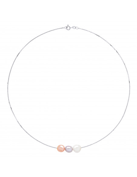 Collar 3 cuentas - Plata