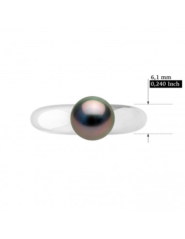 Anillo de perlas de Tahiti - Plata