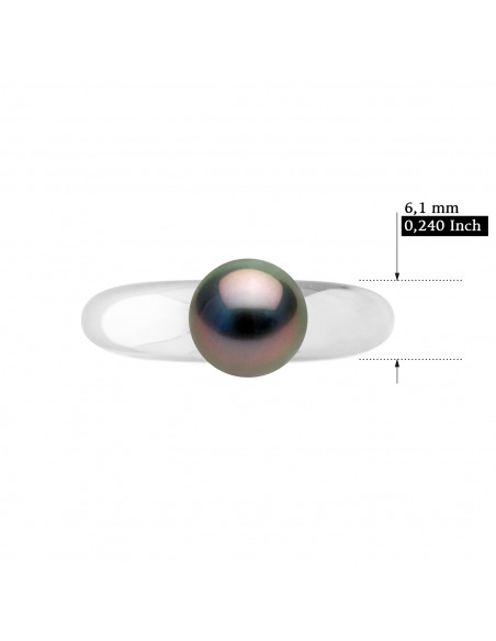 Anillo de perlas de Tahiti - Plata