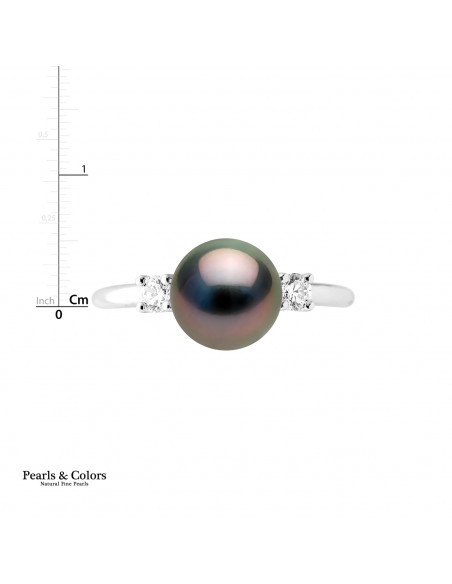 Anillo de perlas de Tahiti - Plata