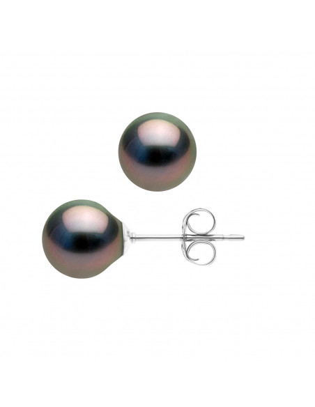 Boucles d'Oreilles Perles Tahiti - Argent