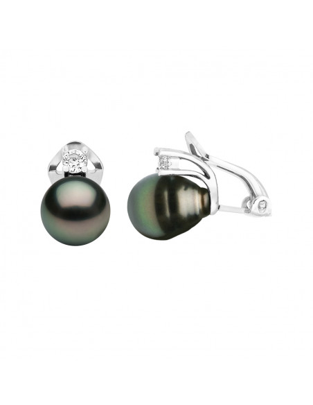 Boucles d'Oreilles Perles Tahiti - Argent