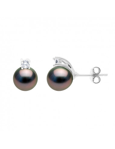 Boucles d'Oreilles Perles Tahiti - Argent