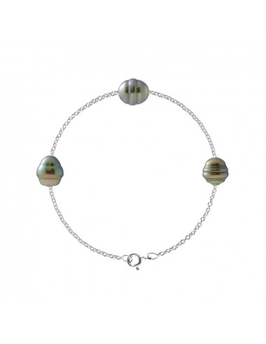 Bracelet Perles Tahiti - Argent