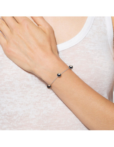Bracelet Perles Tahiti - Argent