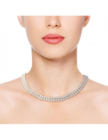 Pearl necklace 2 rows