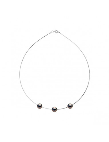 Necklace 3 Tahitian Pearls - Silver