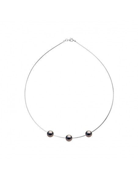 Collier 3 Perles Tahiti - Argent