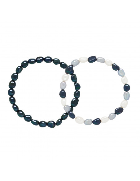 Lots de 2 Bracelets Perles - Argent