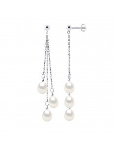 Pearl Trio Earrings - Gold