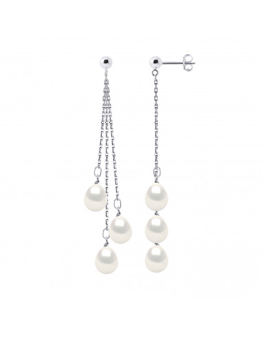 Boucles d'Oreilles Trio Perles - Or