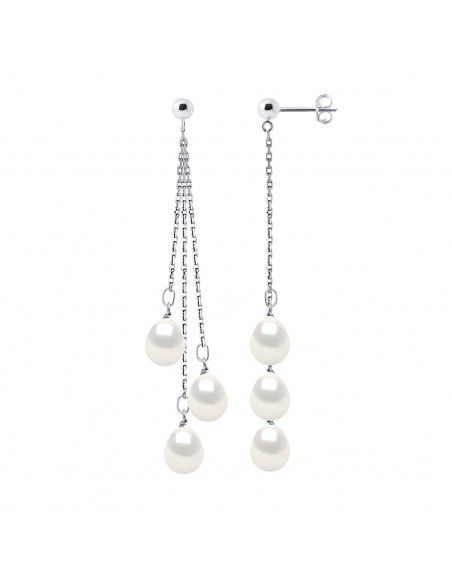 Pearl Trio Earrings - Gold