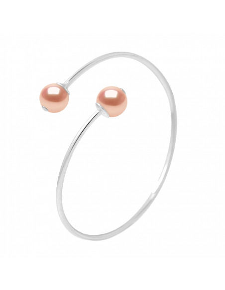 Pearl Bangle Bracelet - Silver