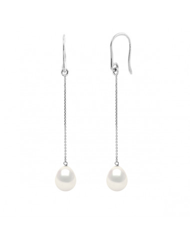 Pendientes perlas colgante - Plata