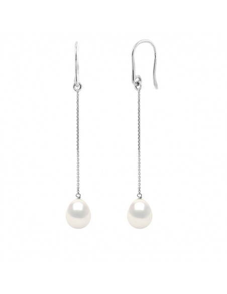 Boucles d'Oreilles Pendantes Perles - Argent