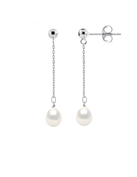 Boucles d'Oreilles Perles - Argent