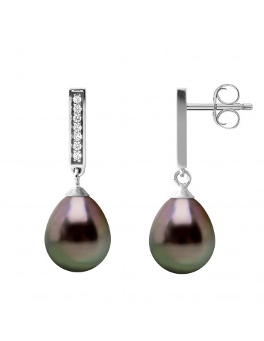 Tahitian Pearl Earrings - Silver