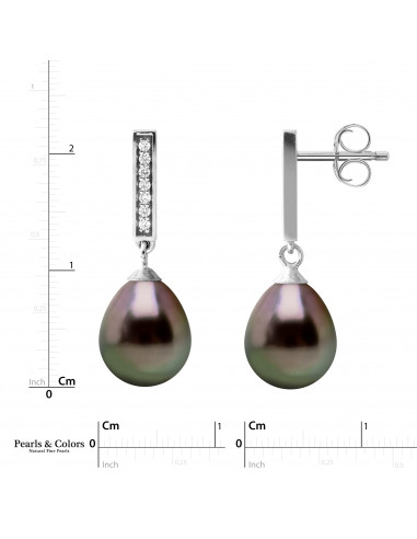 Pendientes Tahiti Perlas - Plata