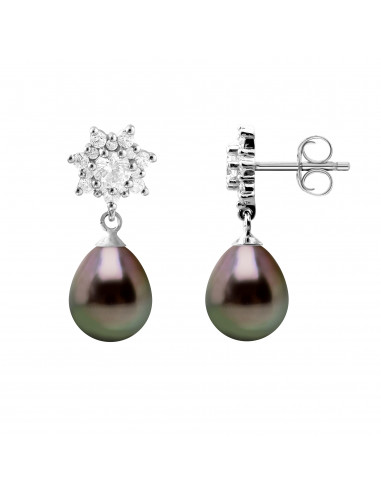 Tahitian Pearl Earrings - Silver