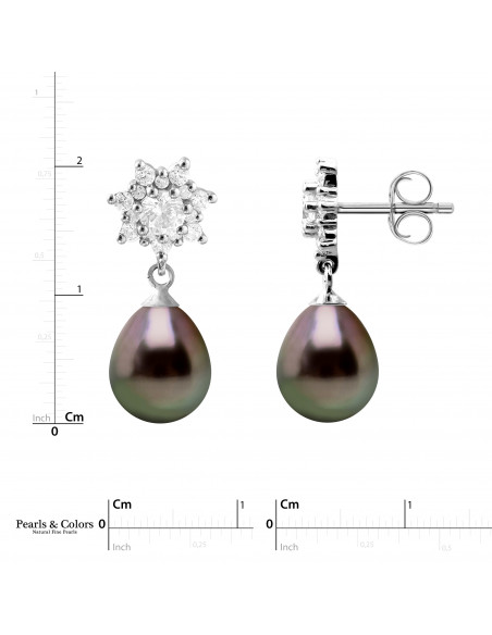 Tahitian Pearl Earrings - Silver