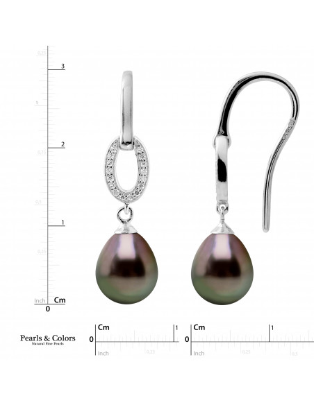 Tahitian Pearl Earrings - Silver