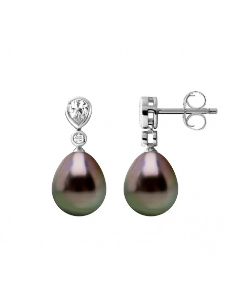 Pendientes Tahiti Perlas - Plata