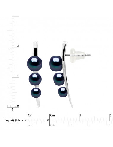 Boucles d'Oreilles Trio Perles - Argent