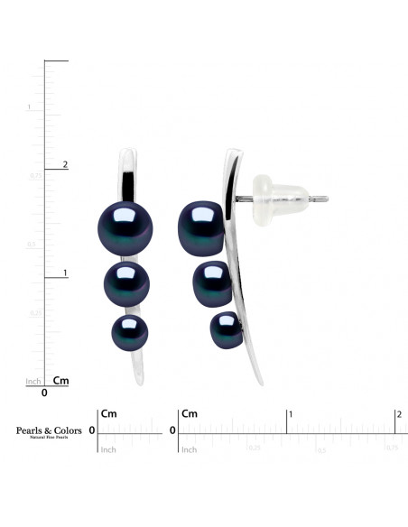 Boucles d'Oreilles Trio Perles - Argent