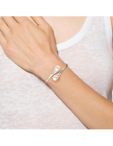 Bracelet Jonc Perles - Argent