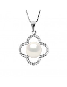 Pearl Clover Necklace - Silver