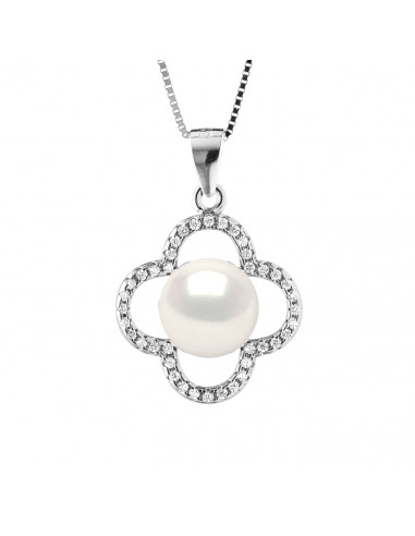 Collier Trèfle Perle - Argent