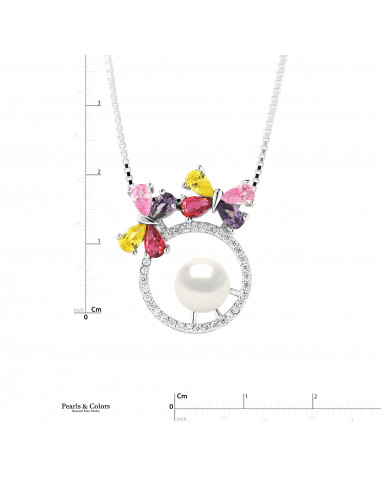 Collier Butterfly Perle - Argent