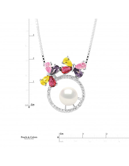 Collier Butterfly Perle - Argent
