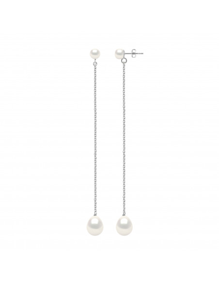 Boucles d'Oreilles Pendantes Perles - Or