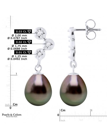 Boucles d'Oreilles Perles Tahiti - Or