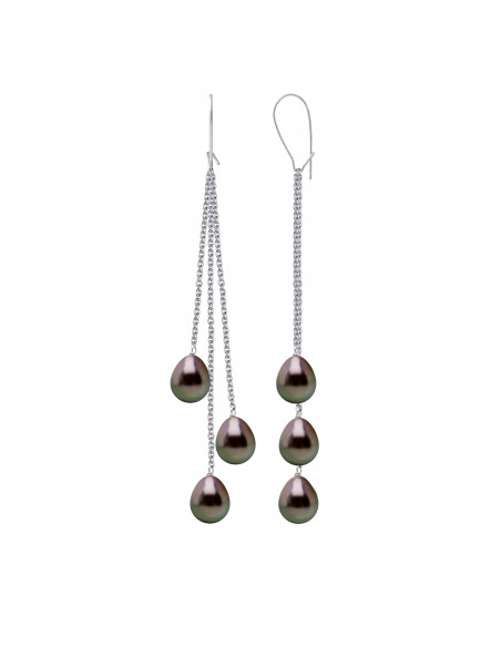 Boucles d'Oreilles Perles Tahiti - Or